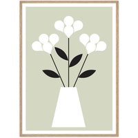 artvoll - Blumen Poster mit Rahmen, Eiche natur, 50 x 70 cm von artvoll