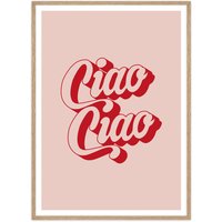 artvoll - Ciao Ciao Poster mit Rahmen, Eiche natur, 50 x 70 cm von artvoll