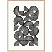 artvoll - Circles No. 1 Poster mit Rahmen, Eiche natur, 50 x 70 cm von artvoll