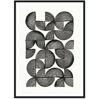 artvoll - Circles No. 1 Poster mit Rahmen, schwarz, 50 x 70 cm von artvoll