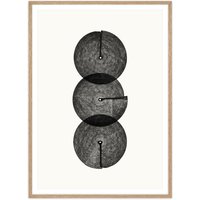 artvoll - Circles No. 3 Poster mit Rahmen, Eiche natur, 50 x 70 cm von artvoll