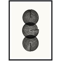 artvoll - Circles No. 3 Poster mit Rahmen, schwarz, 30 x 40 cm von artvoll