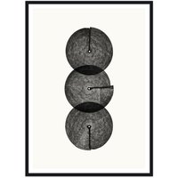 artvoll - Circles No. 3 Poster mit Rahmen, schwarz, 50 x 70 cm von artvoll