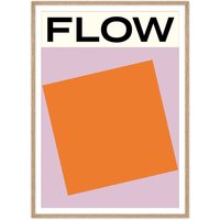 artvoll - Flow Poster mit Rahmen by Marina Lewandowska, Eiche natur, 21 x 30 cm von artvoll