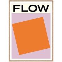 artvoll - Flow Poster mit Rahmen by Marina Lewandowska, Eiche natur, 70 x 100 cm von artvoll