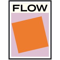 artvoll - Flow Poster mit Rahmen by Marina Lewandowska, schwarz, 21 x 30 cm von artvoll