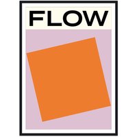 artvoll - Flow Poster mit Rahmen by Marina Lewandowska, schwarz, 50 x 70 cm von artvoll