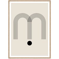 artvoll - Graphic Arches M Poster mit Rahmen, Eiche natur, beige, 21 x 30 cm von artvoll