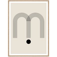 artvoll - Graphic Arches M Poster mit Rahmen, Eiche natur, beige, 70 x 100 cm von artvoll