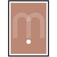 artvoll - Graphic Arches M Poster, terracotta, mit Rahmen , schwarz, 21 x 30 cm von artvoll