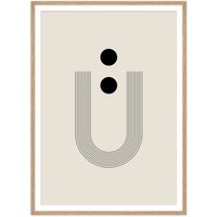 artvoll - Graphic Arches U Poster, beige, mit Rahmen , Eiche natur, 30 x 40 cm von artvoll