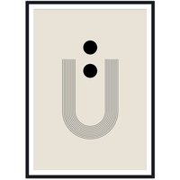 artvoll - Graphic Arches U Poster, beige, mit Rahmen , schwarz, 50 x 70 cm von artvoll