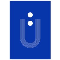 artvoll - Graphic Arches U Poster, blau, 30 x 40 cm von artvoll