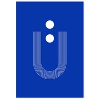 artvoll - Graphic Arches U Poster, blau, 70 x 100 cm von artvoll