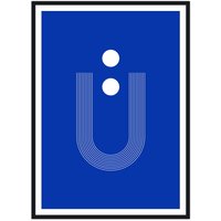 artvoll - Graphic Arches U Poster, blau, mit Rahmen , schwarz, 21 x 30 cm von artvoll