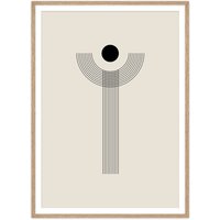 artvoll - Graphic Arches Y Poster, beige, mit Rahmen , Eiche natur, 30 x 40 cm von artvoll