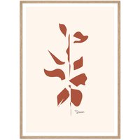 artvoll - Leaf No. 2 Poster mit Rahmen, Eiche natur, 30 x 40 cm von artvoll