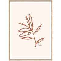 artvoll - Leaf No.1 Poster mit Rahmen, Eiche natur, 50 x 70 cm von artvoll