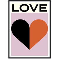 artvoll - Love Poster mit Rahmen, schwarz, 30 x 40 cm von artvoll