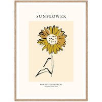 artvoll - Sunflower Poster by Rowan Sterenberg, Eiche natur, 30 x 40 cm von artvoll
