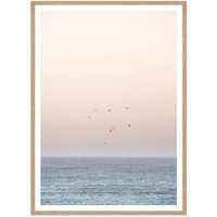 artvoll - Sunset on the Horizon Poster mit Rahmen, Eiche natur, 30 x 40 cm von artvoll