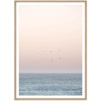 artvoll - Sunset on the Horizon Poster mit Rahmen, Eiche natur, 50 x 70 cm von artvoll