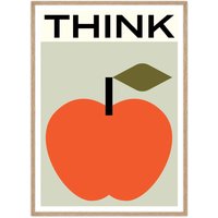 artvoll - Think Poster mit Rahmen, Eiche natur, 30 x 40 cm von artvoll