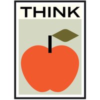 artvoll - Think Poster mit Rahmen, schwarz, 50 x 70 cm von artvoll