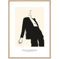 artvoll - Woman in black suite Poster mit Rahmen, Eiche natur, 21 x 30 cm von artvoll