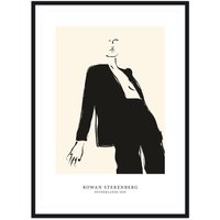 artvoll - Woman in black suite Poster mit Rahmen, schwarz, 70 x 100 cm von artvoll