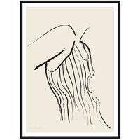 artvoll - Woman in stripes Poster mit Rahmen, schwarz, 21 x 30 cm von artvoll