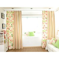 Fenstervorhang Panel/Fensterbehandlung/Topper/Schlafzimmer Drape/Badezimmer Duschvorhang, Kinderzimmer Kinderspielzimmer-Flower Streifen, Gratis von artwhitepear