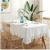Rüschen Leinen Tischdecke Quadrat Rechteck Hochzeit Tisch Runde Oval Baby-Dusche, Geburtstag GeschenkWeiß, Rustikal, Benutzerdefinierte Valance von artwhitepear
