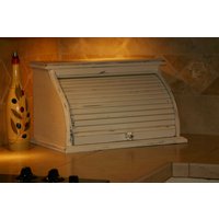 Bauernhaus Brotkasten Weiß Leicht Beunruhigt Handgemachter Brotaufbewahrungsbehälter Kann Angepasst Werden Landhausstil Kiefer von artworksbycarol