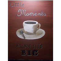 Kaffeetasse Auf Rotem Hintergrund Mit Weißer Tasse Und Löffel Untertasse von artworksbycarol