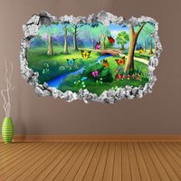 Feen Wald Pilze Schmetterlinge Fantasy Wandtatto Poster Print Kunst Kinderzimmer Home Decor Kh11 von artysticker