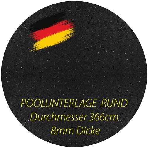 aruma® Poolunterlage 366 cm Durchmesser | 8 mm dick | Perfekt als Schutz & rutschfeste Unterlage für den Pool | Temperaturbeständig | Kratzfest von aruma