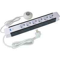 6-fach Steckdosenleiste Hand-/Fußschalter Leuchte 1,5m IP20 von as - Schwabe