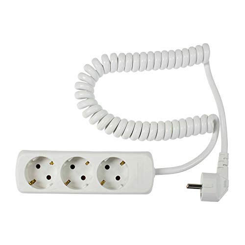 as - Schwabe 3-Fach Steckdosenleiste weiß 230 V / 16 A - Mehrfachstecker mit 2,5 m Spiralkabel & Berührungsschutz - Steckdosen 45° gedreht - Wandmontage - Mehrfachsteckdose Indoor - IP20, 11431 as - Schwabe 3-Fach Steckdosenleiste weiß 230 V / 16 A - Mehrfachstecker mit 2,5 m Spiralkabel & Berührungsschutz - Steckdosen 45° gedreht - Wandmontage - Mehrfachsteckdose Indoor - IP20, 11431 von as - Schwabe