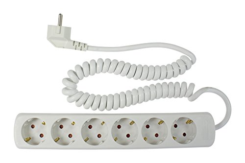 as - Schwabe 6-fach Steckdosenleiste weiß 230 V / 16 A – Mehrfachstecker mit 2,5 m Spiralkabel & Berührungsschutz – Steckdosen 45° gedreht – Wandmontage - Mehrfachsteckdose Indoor – IP20, 11461 as - Schwabe 6-fach Steckdosenleiste weiß 230 V / 16 A – Mehrfachstecker mit 2,5 m Spiralkabel & Berührungsschutz – Steckdosen 45° gedreht – Wandmontage - Mehrfachsteckdose Indoor – IP20, 11461 von as - Schwabe