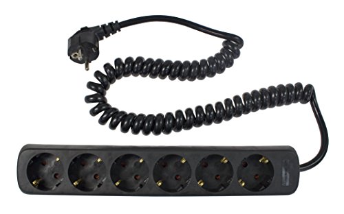 as - Schwabe 6-Fach Steckdosenleiste 230 V / 16 A - Mehrfachstecker mit 2,5 m Spiralkabel - Steckdosen 45° gedreht - Wandmontage - IP20, schwarz, 11462 as - Schwabe 6-Fach Steckdosenleiste 230 V / 16 A - Mehrfachstecker mit 2,5 m Spiralkabel - Steckdosen 45° gedreht - Wandmontage - IP20, schwarz, 11462 von as - Schwabe