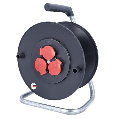 as - Schwabe Kunststoffkabeltrommel Leertrommel Ø320 mm für ca. 50 m Kabel, 3 Einbausteckdosen mit Klappdeckel 230V/16A, Thermoschutzschalter, IP44, Schwarz, 20120 as - Schwabe Kunststoffkabeltrommel Leertrommel Ø320 mm für ca. 50 m Kabel, 3 Einbausteckdosen mit Klappdeckel 230V/16A, Thermoschutzschalter, IP44, Schwarz, 20120 von as - Schwabe