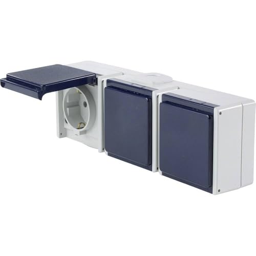 as - Schwabe 3-Fach Steckdose waagerecht - Aufputzsteckdose -Klappdeckel - Feuchtraumsteckdose - UV-beständig - Anschluss Leitungen bis max. 2,5mm² - 230V/10A - IP54 - grau - Made in Germany, 62464 as - Schwabe 3-Fach Steckdose waagerecht - Aufputzsteckdose -Klappdeckel - Feuchtraumsteckdose - UV-beständig - Anschluss Leitungen bis max. 2,5mm² - 230V/10A - IP54 - grau - Made in Germany, 62464 von as - Schwabe