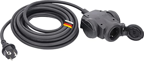 as - Schwabe 3-fach Verteilersteckdose 230 V / 16 A – Vollgummi Stromverteiler, mit 5 m schwerer Gummischlauchleitung H07RN-F 3G2,5 – Mehrfach-Verteilersteckdose – IP44 – Made in Germany, 60445 von as - Schwabe