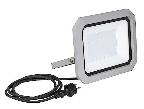 as - Schwabe 46405 Slimline CHIP-LED-Strahler 50W, sehr schmal, mit 2M Leitung und Schuko-Stecker, 50 W, 230 V, Silber von as - Schwabe