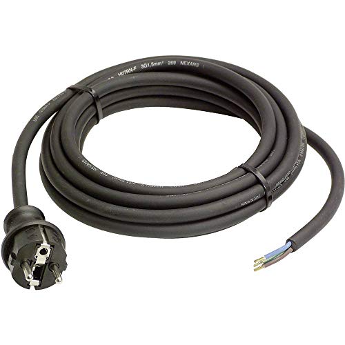 as - Schwabe Gummi-Anschlussleitung, 4,5 m H07RN-F 3G1,5 Verbindungskabel, Schutzkontaktstecker mit Leitung, Strom-Kabel mit Aderendhülsen, 230V, 16A, IP44, Schwarz, 60379 as - Schwabe Gummi-Anschlussleitung, 4,5 m H07RN-F 3G1,5 Verbindungskabel, Schutzkontaktstecker mit Leitung, Strom-Kabel mit Aderendhülsen, 230V, 16A, IP44, Schwarz, 60379 von as - Schwabe
