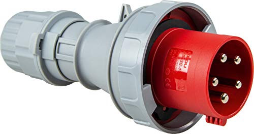 as - Schwabe CEE Stecker 400V/63A/5-polig - Starkstrom Stecker mit Schraubkontakt für Leistungsanschluss - Stromstecker Schlagfest - Wassergeschützt IP67 - Rot/Grau, 60423 von as - Schwabe