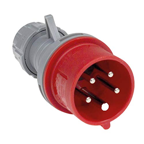 as - Schwabe CEE Phasenwendestecker 400V/16A/5-polig - Starkstrom Stecker mit Schraubkontakt für Leistungsanschluss - Stromstecker Schlagfest - Spritzwassergeschützt IP44 - Rot/Grau, 60460 von as - Schwabe