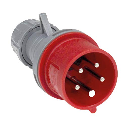 as - Schwabe CEE Phasenwendestecker 400V/16A/5-polig - Starkstrom Stecker mit Schraubkontakt für Leistungsanschluss - Stromstecker Schlagfest - Spritzwassergeschützt IP44 - Rot/Grau, 60460 von as - Schwabe