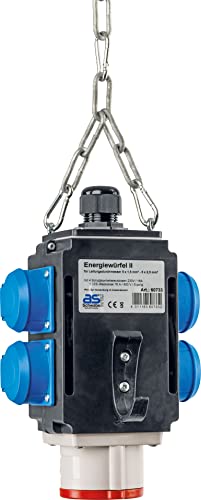 as - Schwabe MIXO Energiewürfel - Hängeverteiler - Stromverteiler - 4 Schutzkontaktsteckdosen (230V/16A), 1 CEE Steckdose (400V/16A/5-polig) - Anschlussfertig - IP44 - Made in Germany, 60733 von as - Schwabe